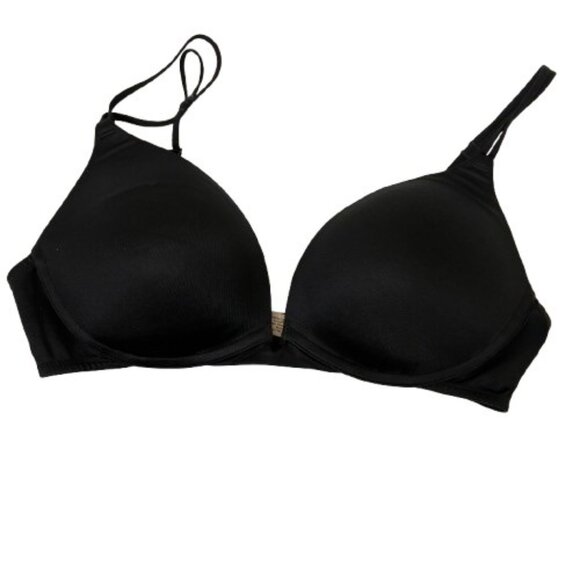 VTG Y2k Wireless Padded Bra Black Size 34C Retro, Coquette - Picture 1 of 8